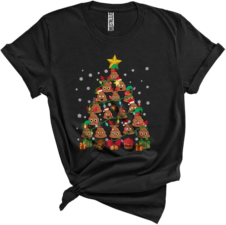 Футболка с принтом Elf Reindeer Santa Poops, Black