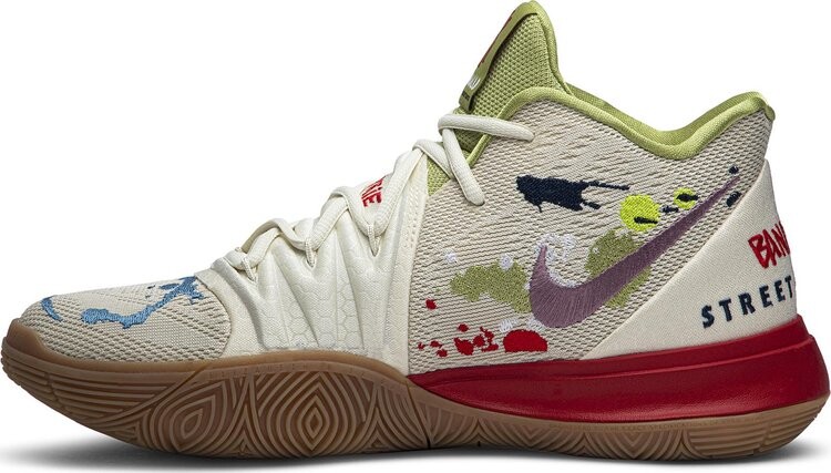 Кроссовки Nike Bandulu x Kyrie 5 EP 'Embroidered Splatters', кремовый — фото 4