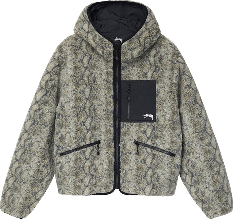 

Куртка Stussy Snake Jacquard Sherpa Jacket 'Grey', серый