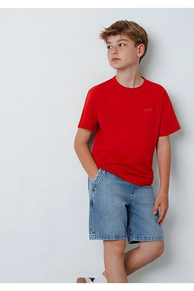 Детская футболка для мальчиков свободного кроя Basics Mavi, Red