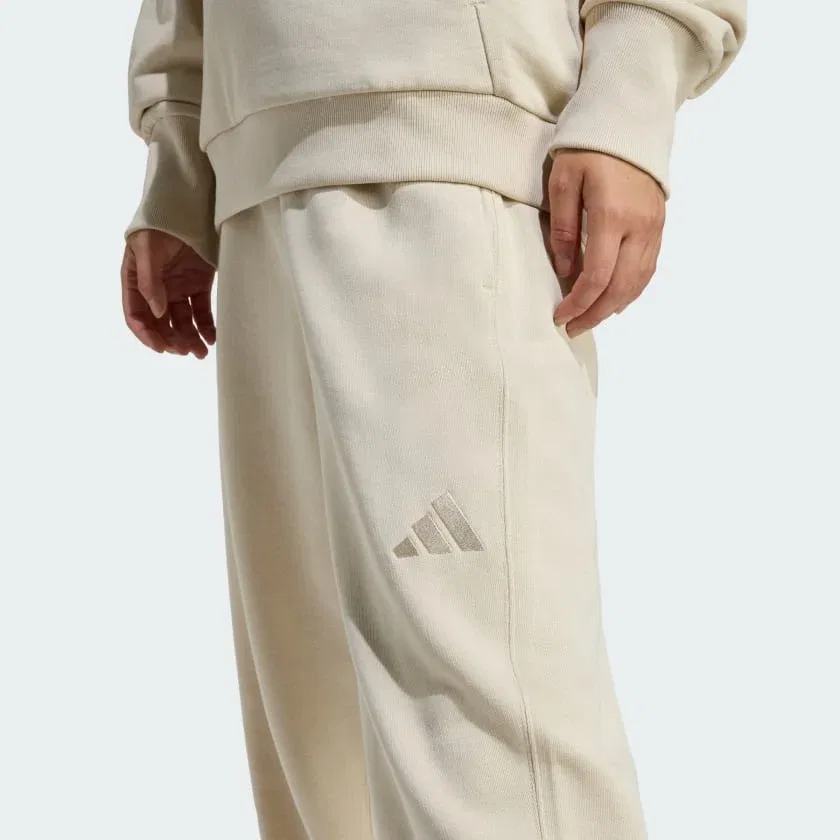 Женские брюки свободного кроя из хлопкового футера ALL SZN adidas, Crystal Linen — фото 4