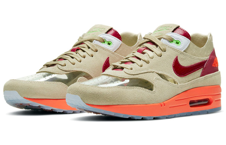 Кроссовки Nike X Clot Air Max 1, бежевый/оранжевый — фото 3