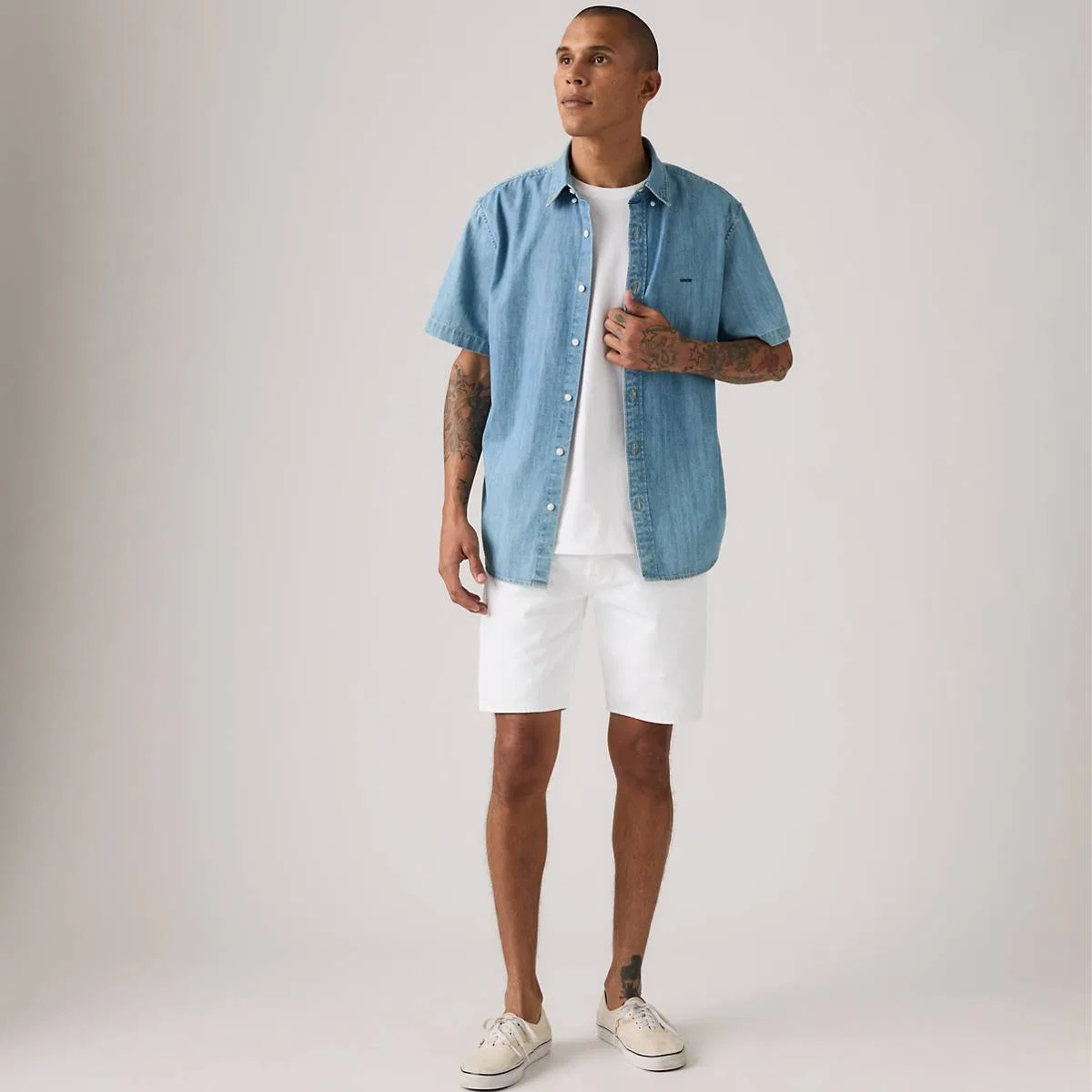 оригинальные мужские шорты 501 9 дюймов Levi's, Optic Daisy - White