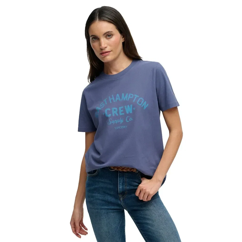 Футболка с коротким рукавом Relaxed Fit Beach Club Superdry, синий