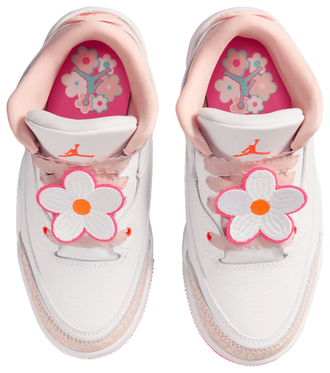 Детские баскетбольные кроссовки Retro 3 Jordan, цвет Pink/Blue/Orange — фото 4