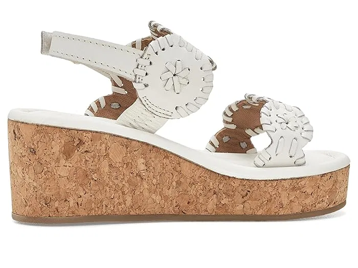 Босоножки на каблуке Lauren High Wedge Jack Rogers Kids, White — фото 4