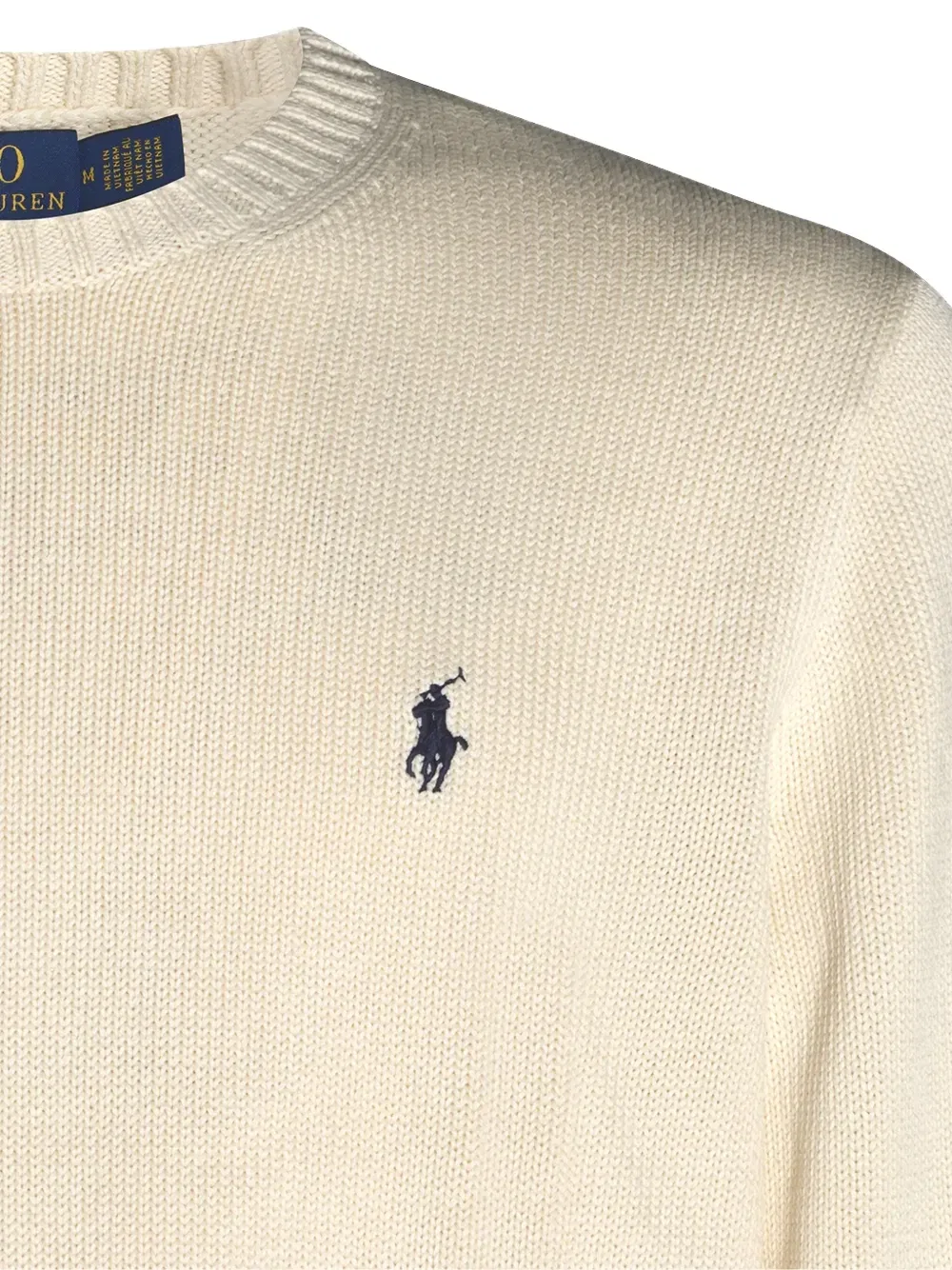 Свитер с вышитым логотипом POLO RALPH LAUREN, бежевый — фото 3