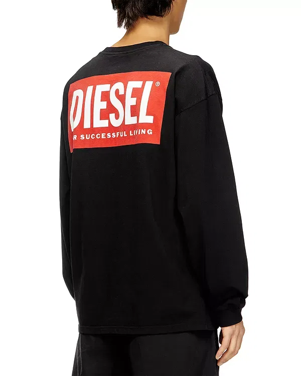 Мужская футболка с длинным рукавом Diesel, черный — фото 3