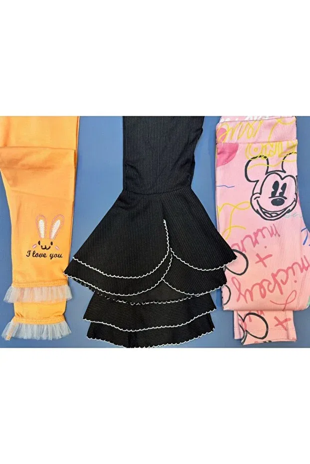 Детский комплект колготок для девочек с принтом 3 - 4 years spanish flywheel crochet, camisole and combed cotton triple tights set Baby Ella'S, Multicolor