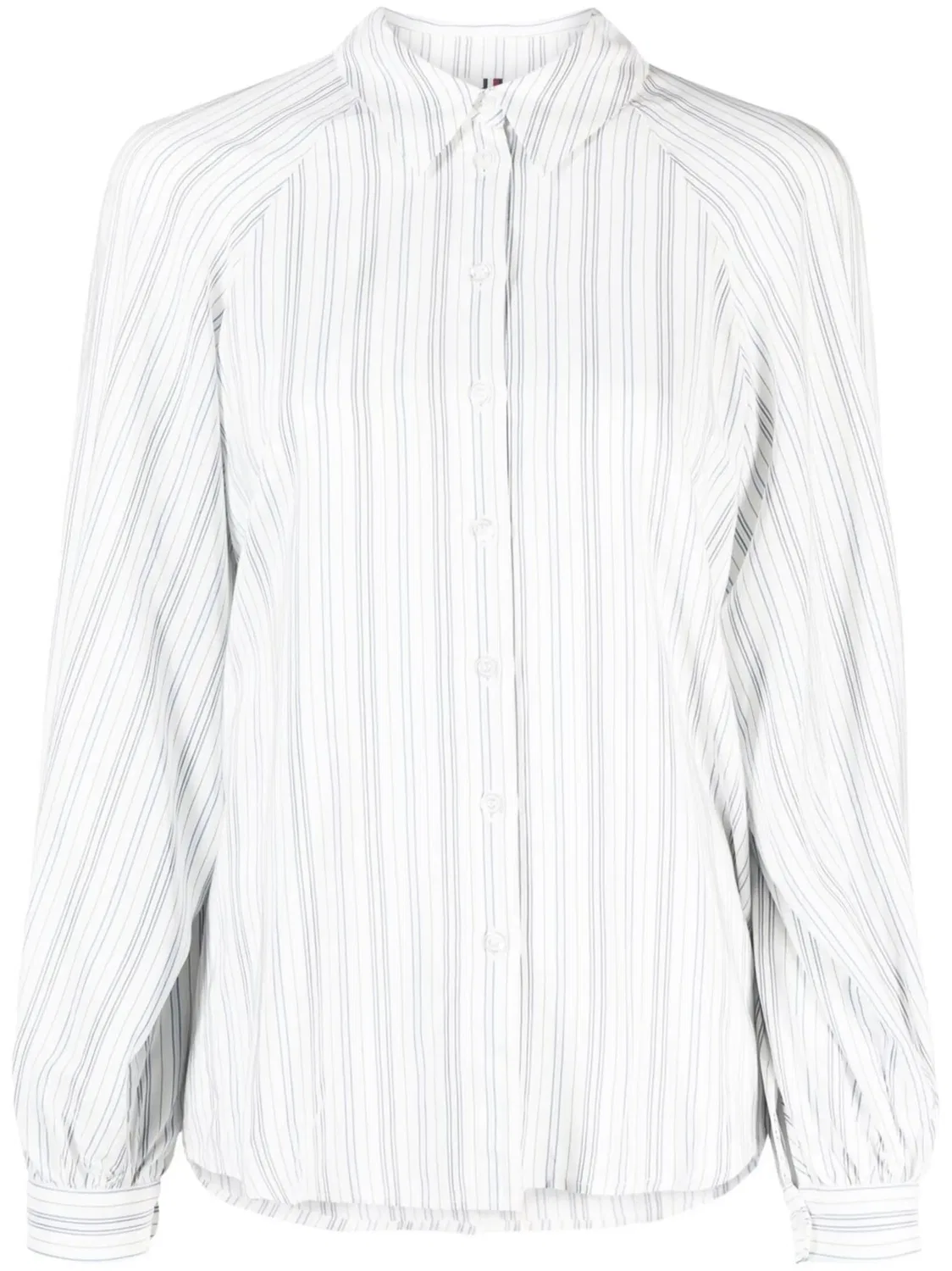 Рубашка с рваным рукавом и полосками из вискозы Tommy Hilfiger, белый
