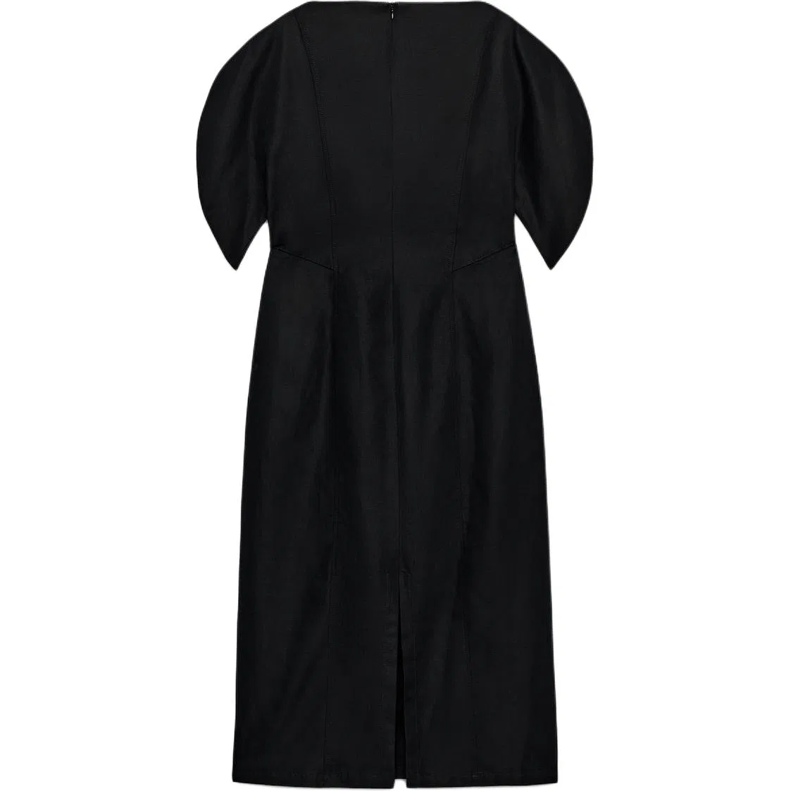 Женское платье с коротким рукавом с длинной юбкой Black ZARA, Черный — фото 3