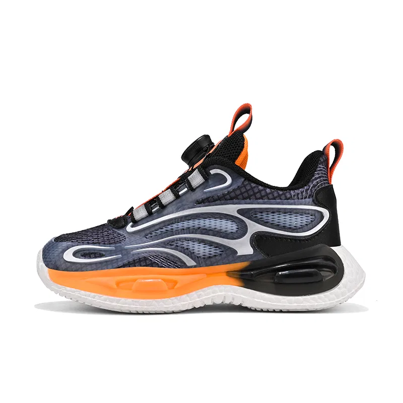 Детские повседневные кроссовки из искусственной кожи VENICEW, Black Orange