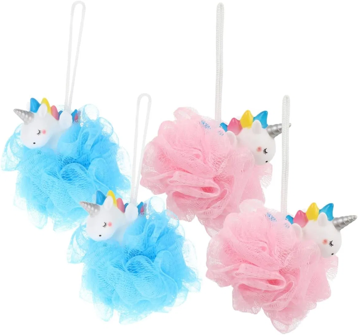 Набор мочалок для душа 4 шт, Einhorn, Luffa, BATHVEVE, 14x11x9 см, Многоцветный