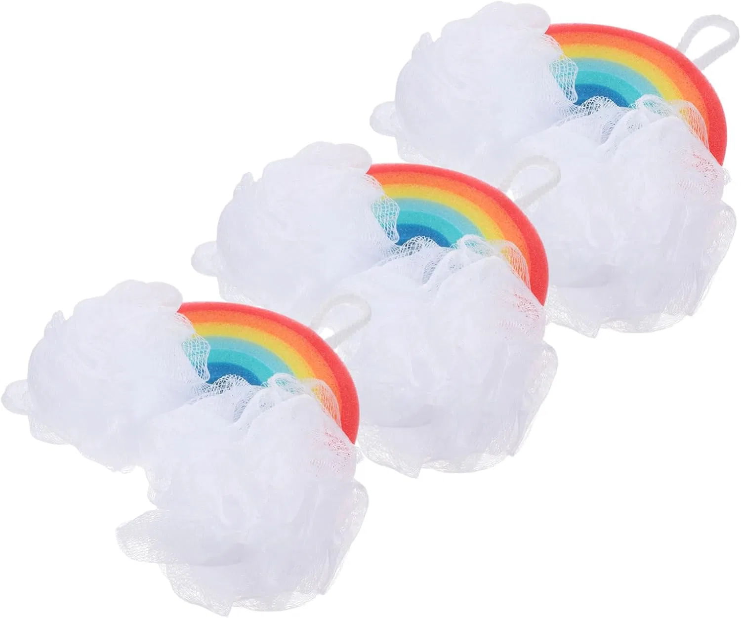 Мочалка для ванны Rainbow, LIFKOME, набор 3 шт, мультиколор