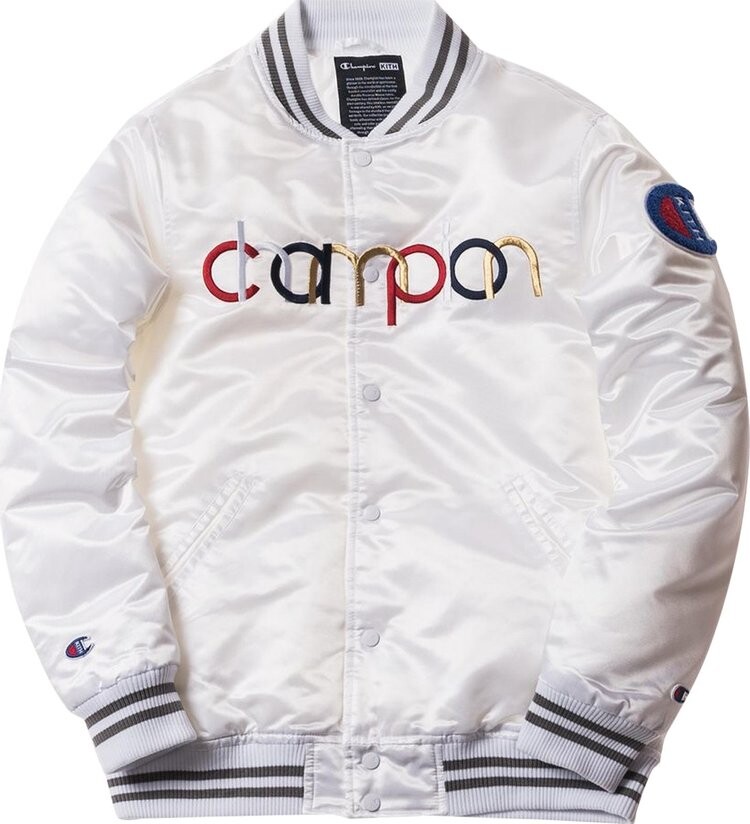 

Куртка Kith x Champion Baseball Jacket 'White', белый