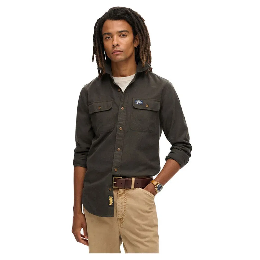 Рубашка Flannel Workwear Superdry, серый