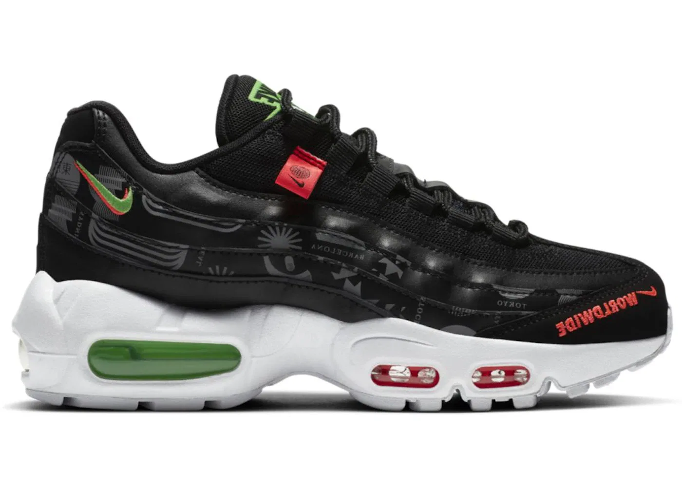 Детские кроссовки Lifestyle Nike Air Max 95 Recraft SE, Black/White/Green Strike/Flash Crimson