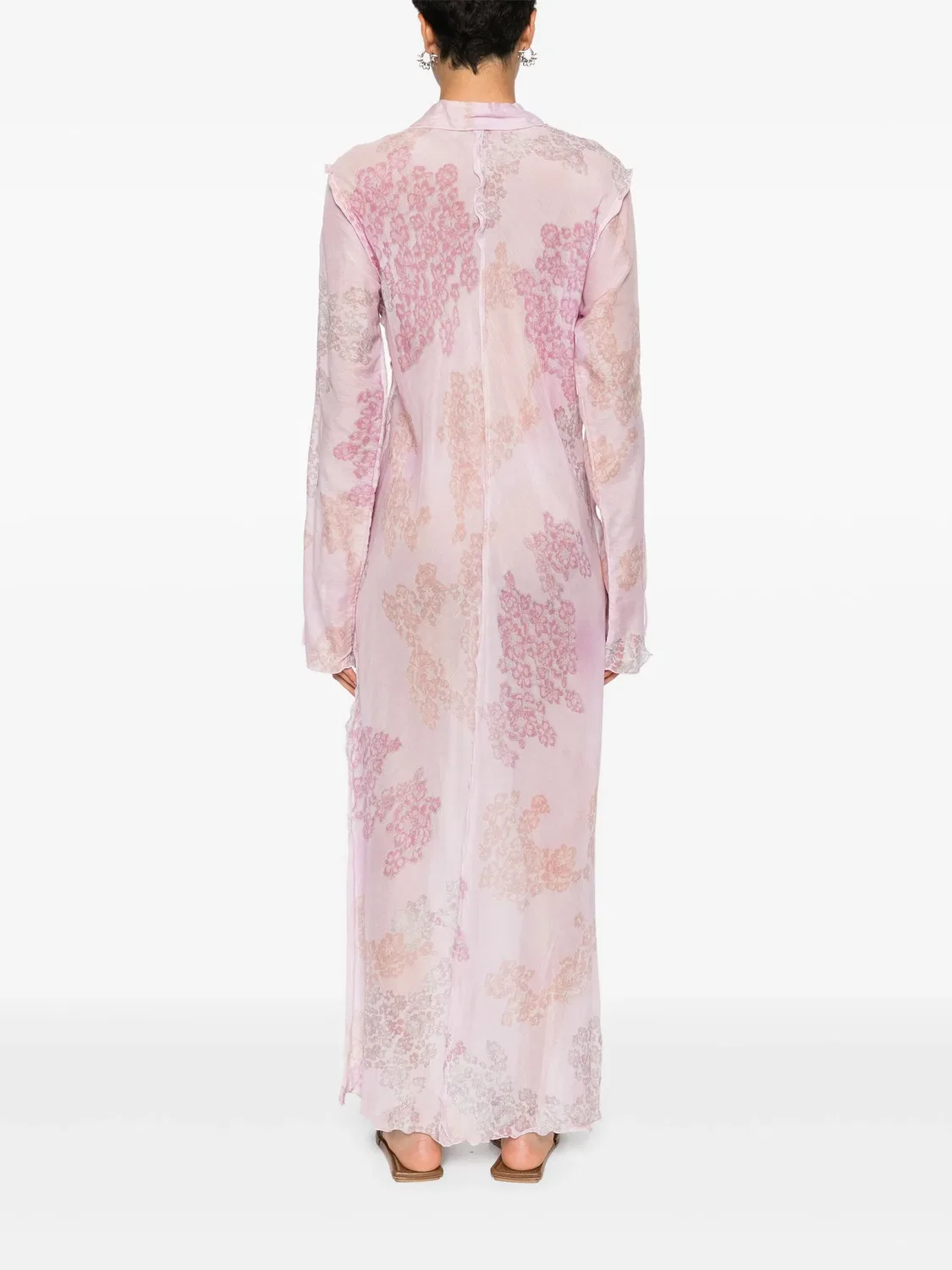 Платье из шифона розовое Acne Studios, розовый — фото 2