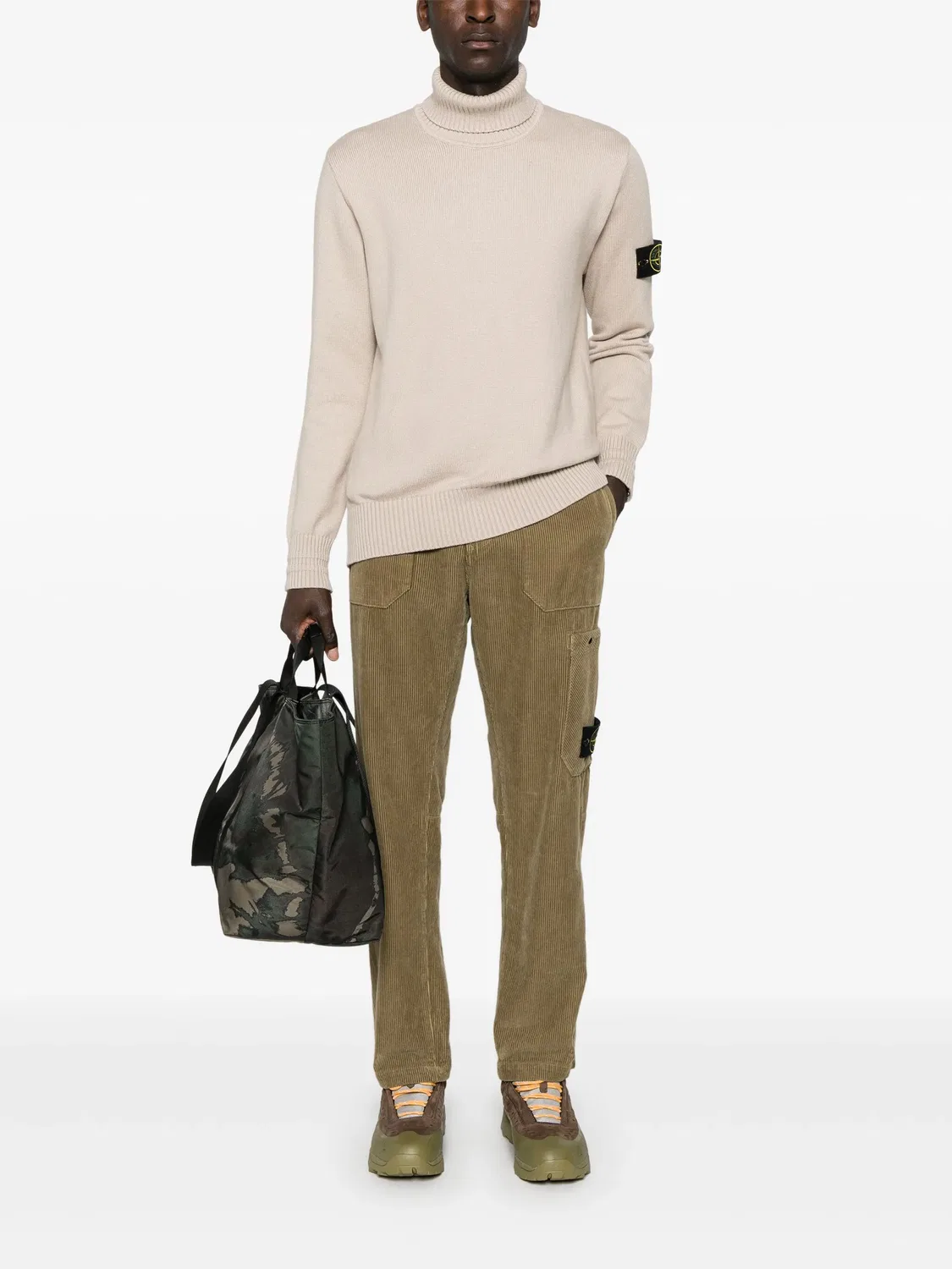 Свитер с эмблемой компаса Stone Island, светло-бежевый — фото 4