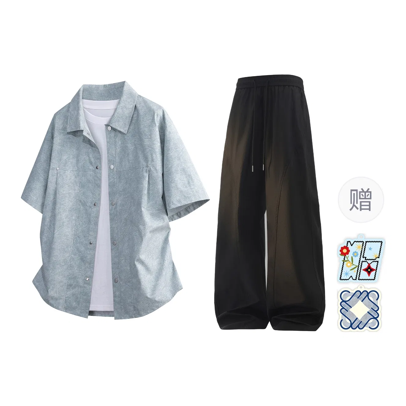 Детский комплект из рубашки и шорт с принтом, Shirt Matching Set, MIIOW