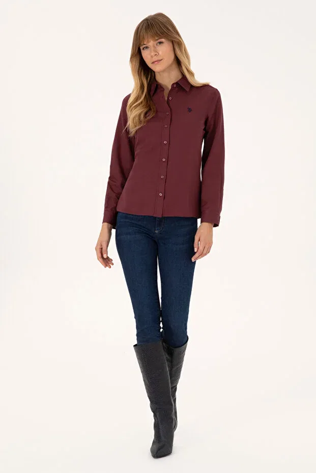 Женская рубашка с длинным рукавом U.S. Polo Assn., Plum — фото 4