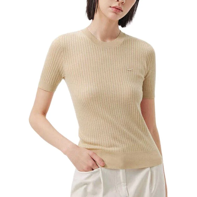Свитер женский LACOSTE, с круглым вырезом, Light Lion Brown