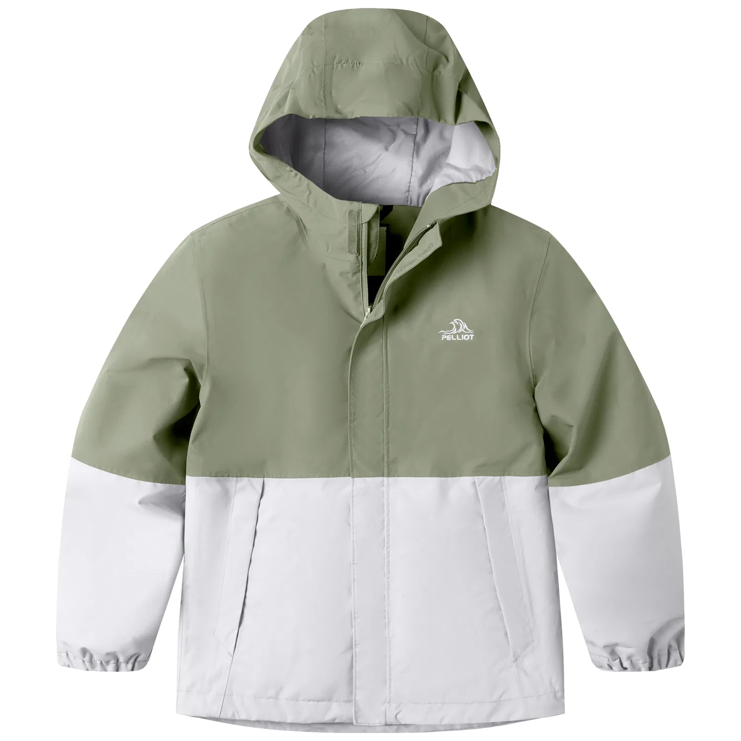 Детская ветровка с капюшоном среднего кроя PELLIOT, Rock Shell Green+Stratigraphic Gray