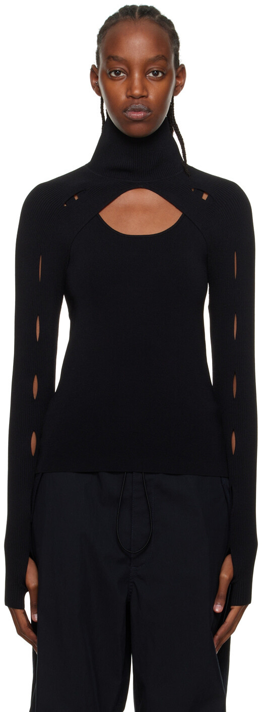 

Черный комплект из водолазки и майки Slash Dion Lee