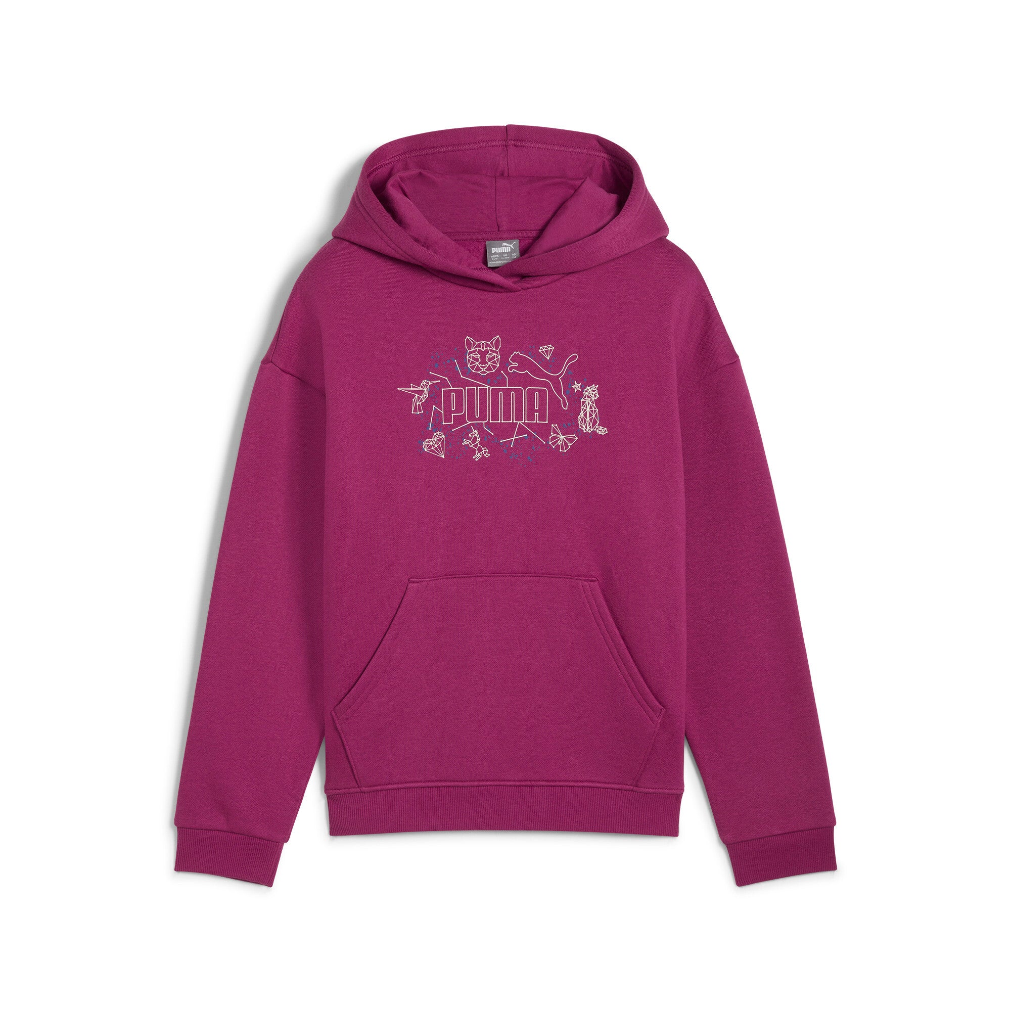 

Толстовка с капюшоном PUMA Big Kids' Girls' ESS+ STARRY SAFARI для подростков, цвет magenta gleam