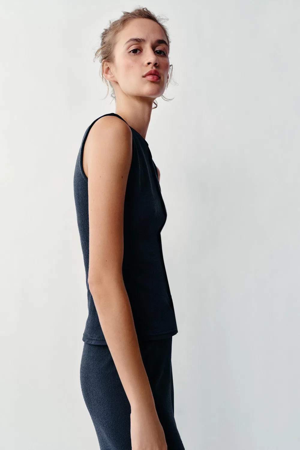 Жилет Хенли ZARA, Navy blue — фото 3