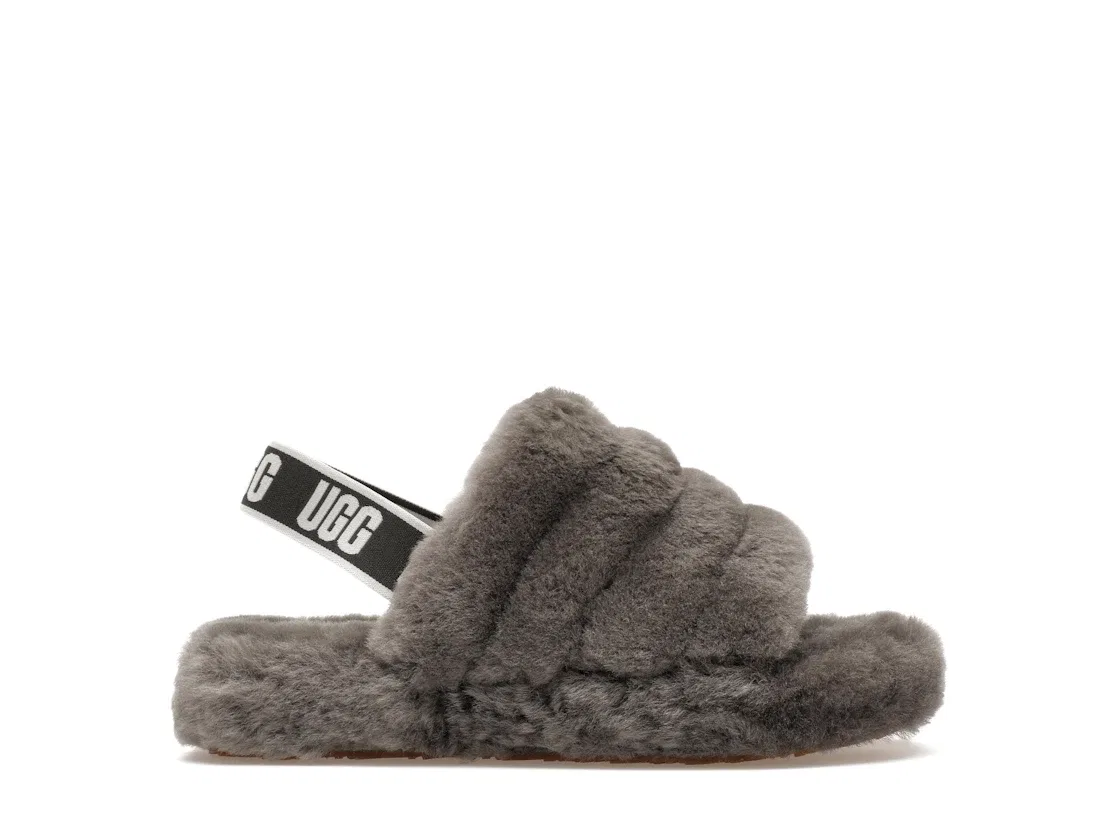 Детские сланцы UGG Fluff Yeah Slide, Charcoal