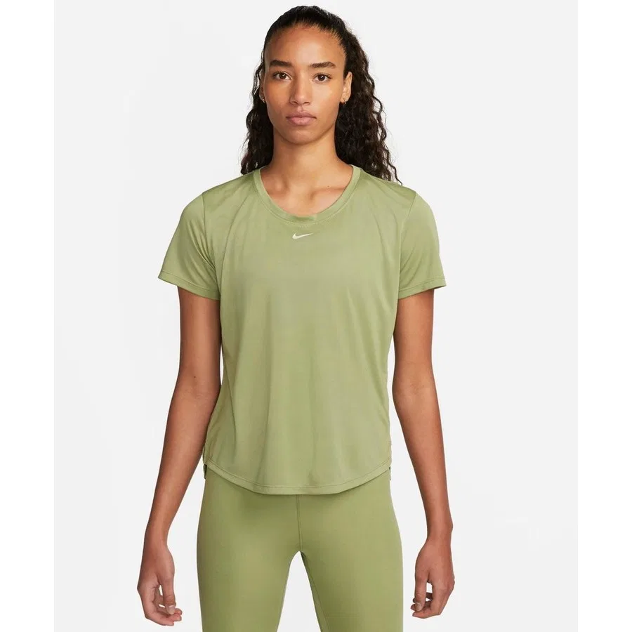Женская футболка Nike Dri-FIT One с коротким рукавом, полиэстер, Зеленый — фото 4
