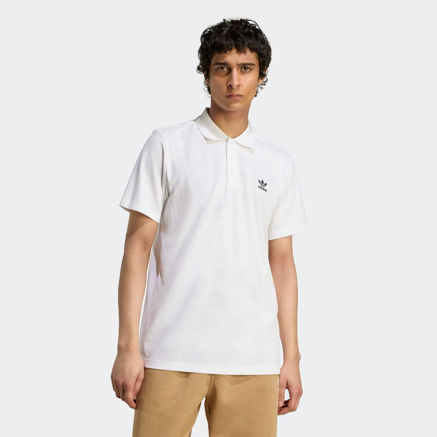 Мужское поло с логотипом Adidas Originals, White