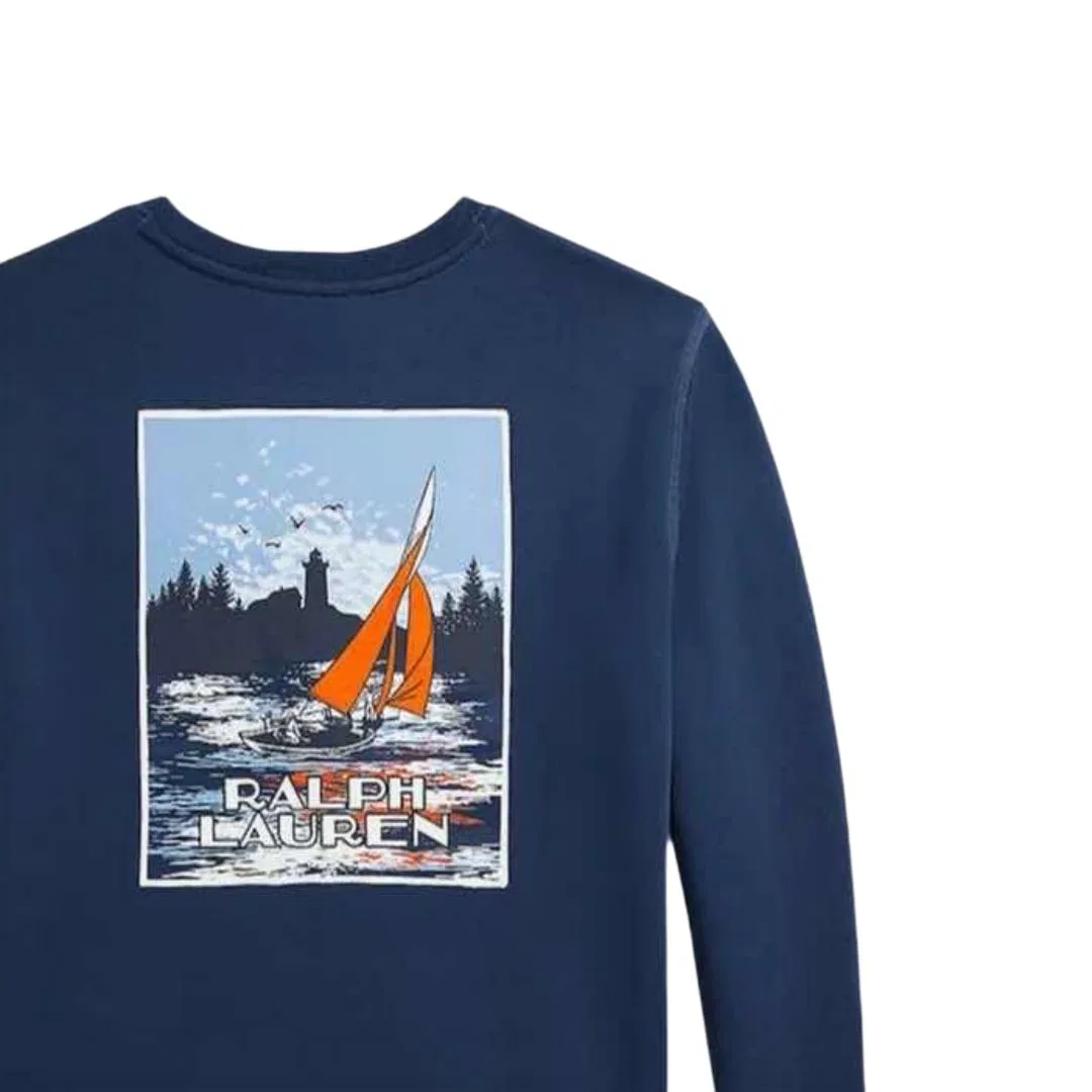 Детский свитшот с круглым вырезом Marine Blue Polo Ralph Lauren — фото 4