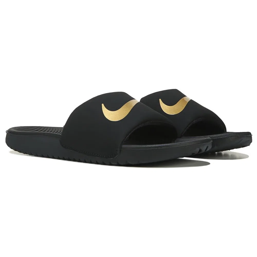 Детские сандалии-шлепанцы Kawa Nike, Black/Metallic Gold