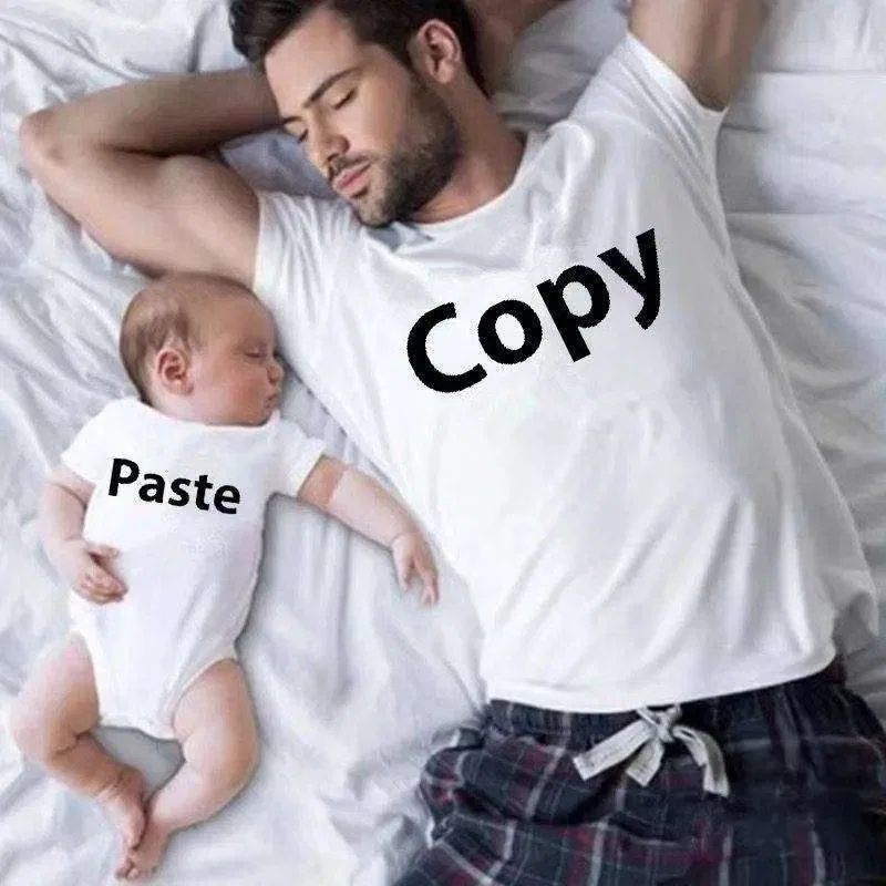 Комплект футболки и боди-комбинезона с принтом Copy Paste Matching Family Outfits, белый