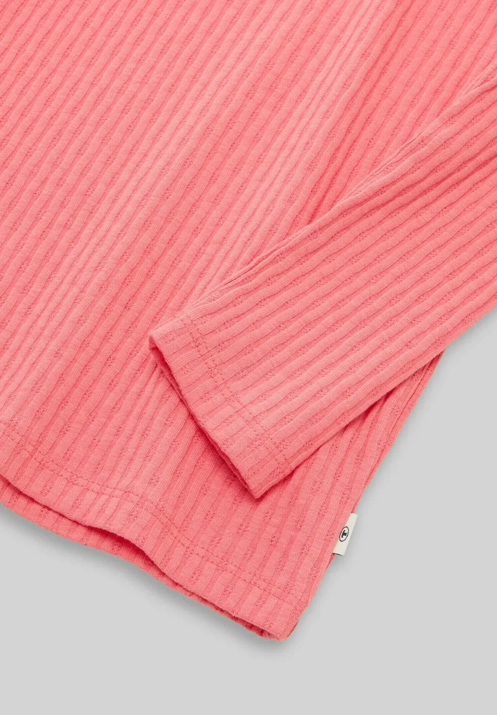 Футболка langarmshirt mit rippstruktur - топ с длинными рукавами Tom Tailor, Pink Dream — фото 3