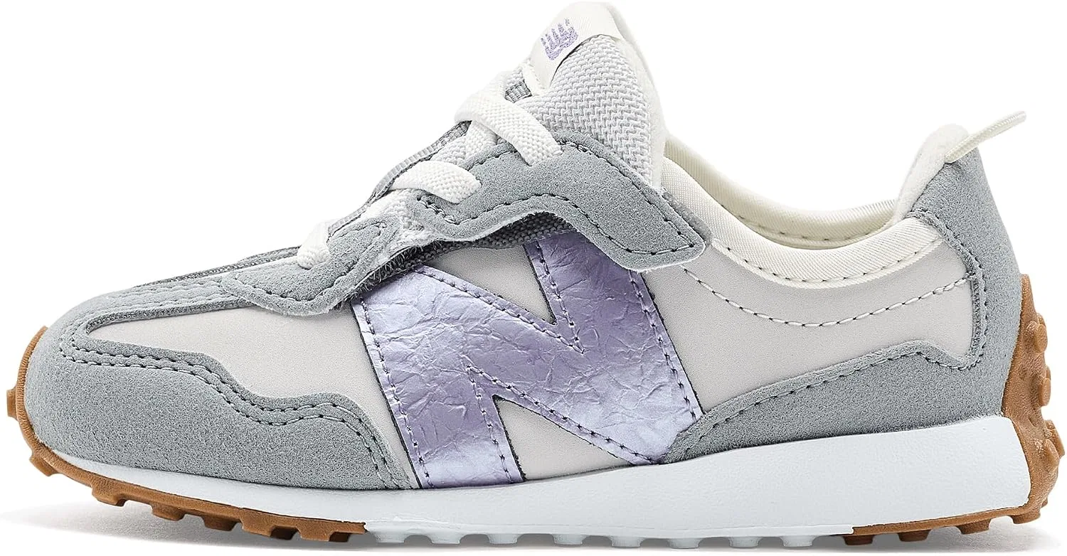 Детские кроссовки для девочек 327 Hook & Loop New Balance, Grey Matter/Candied Violet — фото 4
