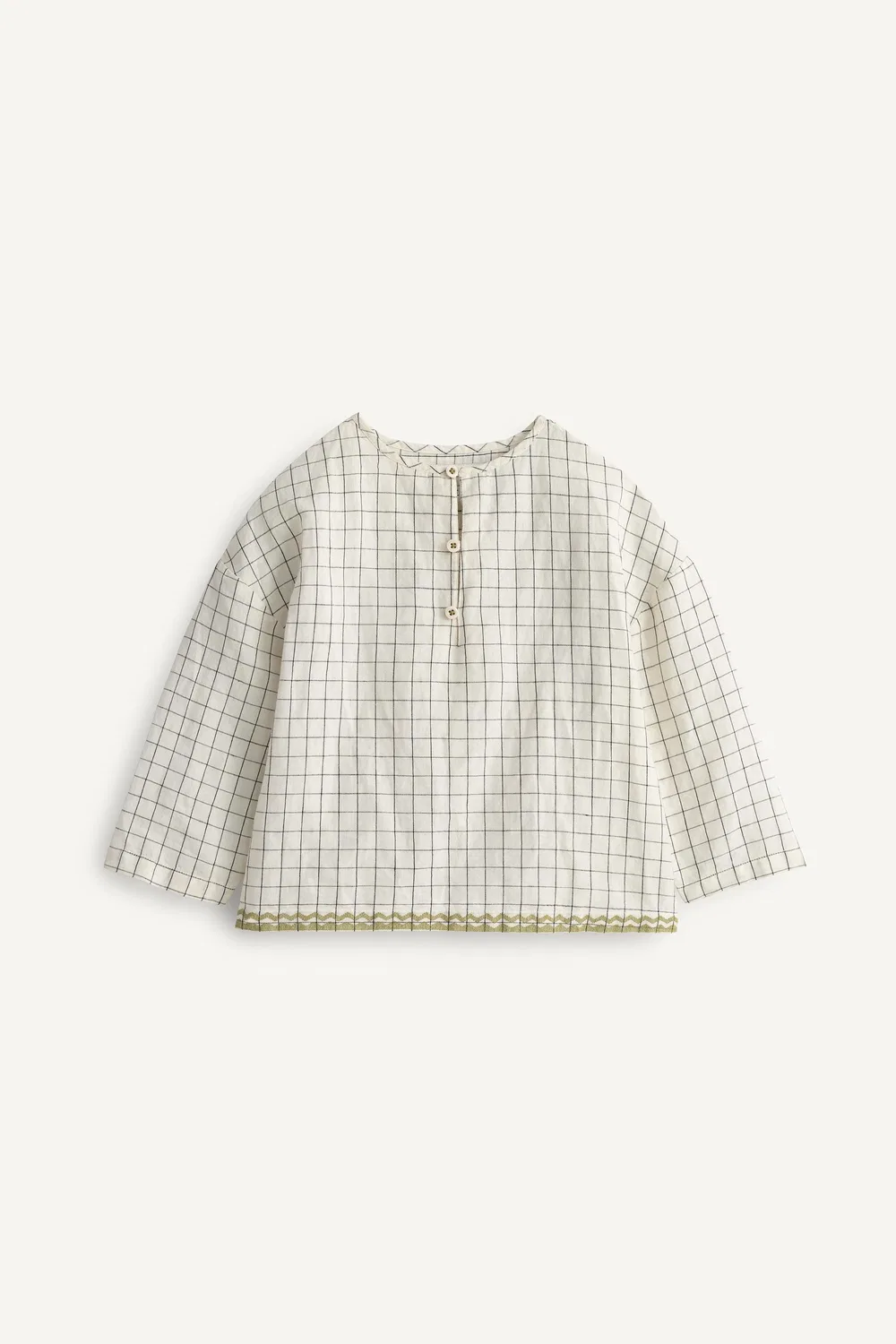 Рубашка в клетку с контрастной вышивкой, лимитированная серия ZARA, Black/White — фото 4