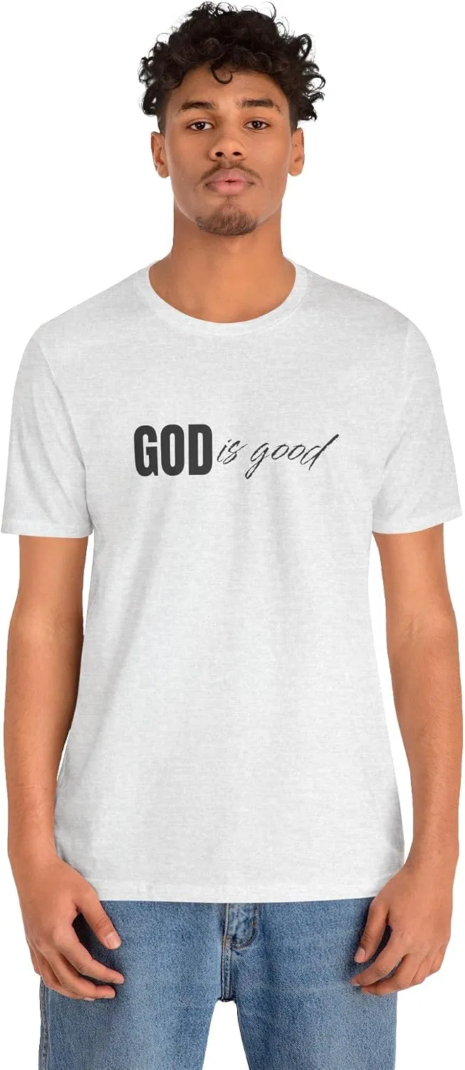 Мужская футболка с принтом God Is Good Bella+canvas 3001, Ash — фото 4