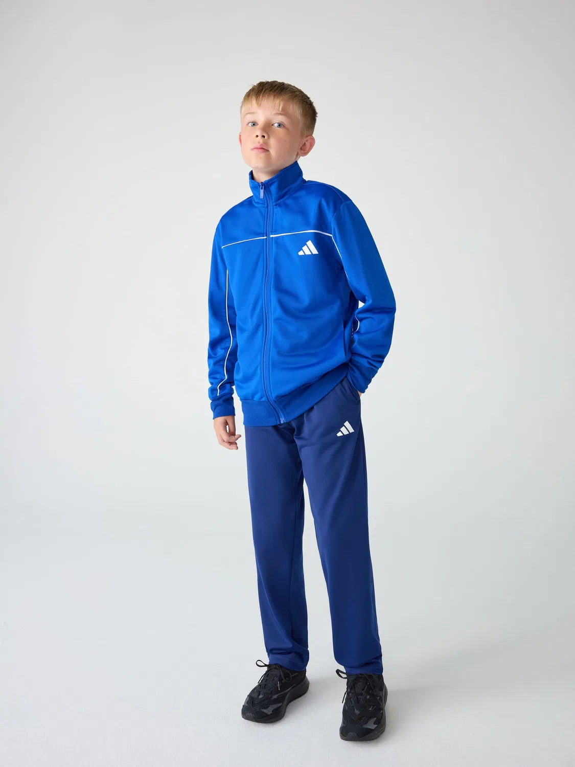 Спортивный костюм, трикотажный adidas, синий — фото 2