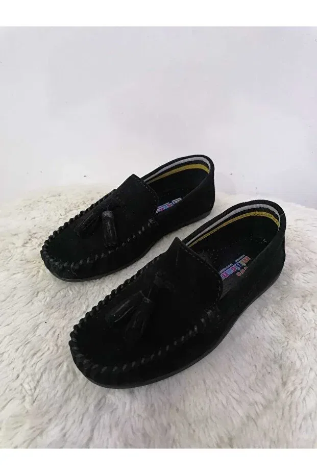 Детские кожаные ортопедические туфли для мальчиков Özgür Kids, Black