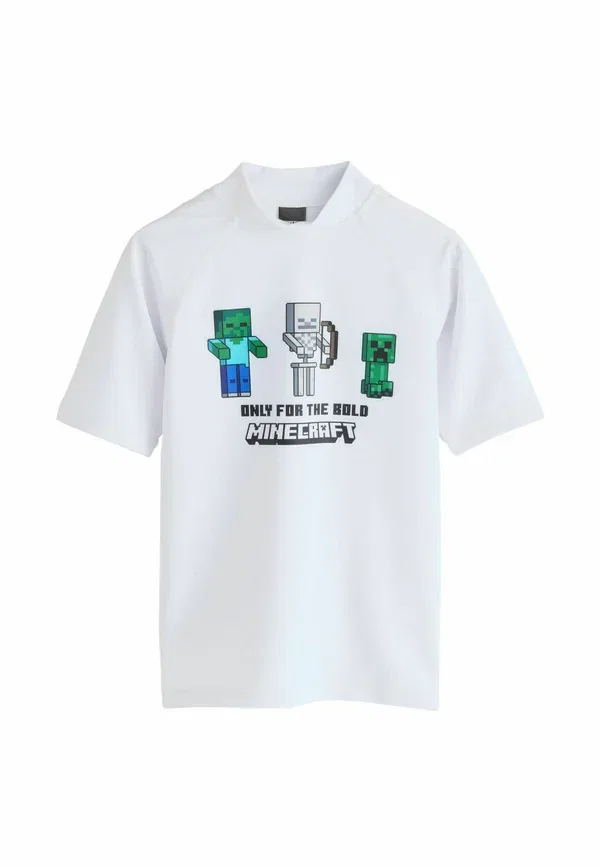Футболка с принтом Minecraft, Regular Fit, Next, White, белый