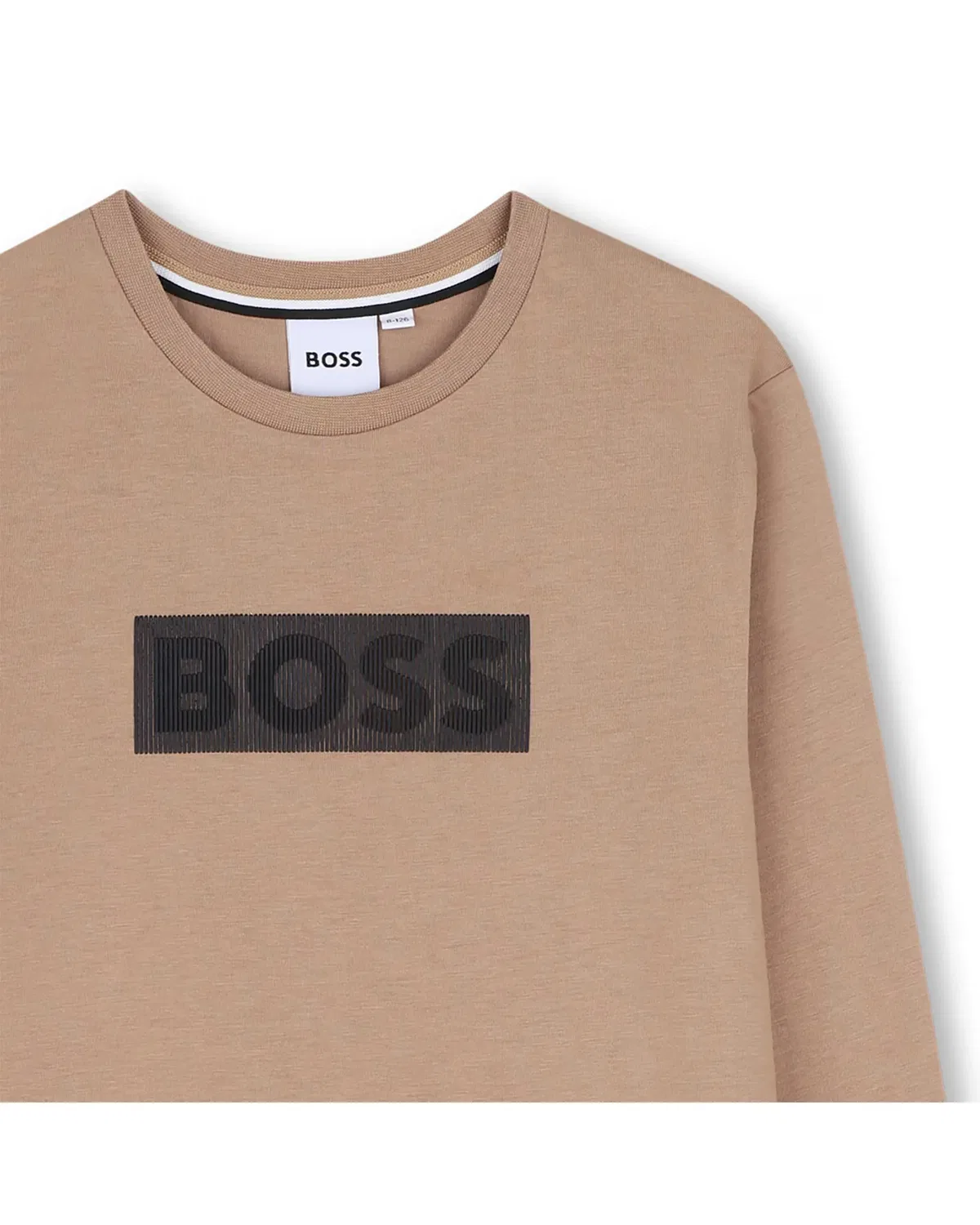 Детская футболка для мальчиков с длинным рукавом BOSS Kidswear, Marrón Claro — фото 2