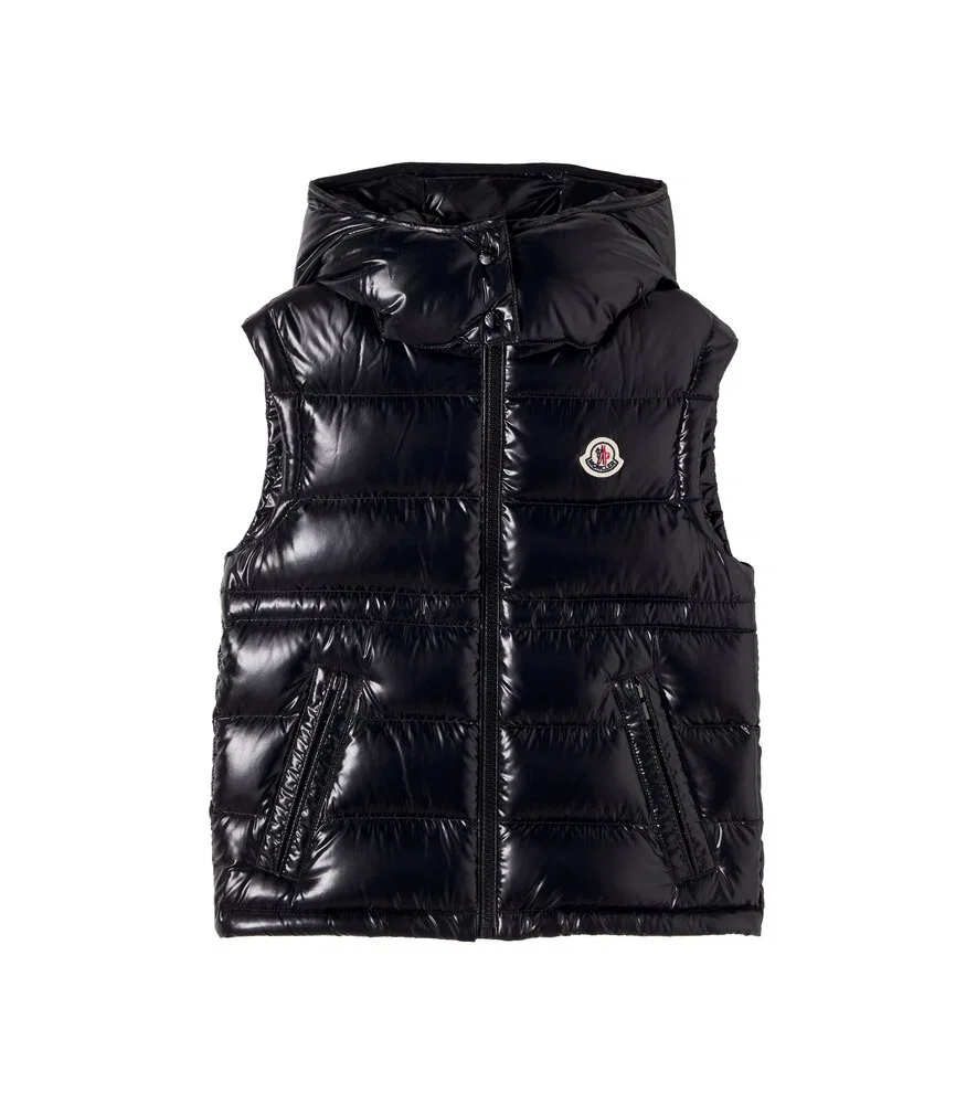 Стеганый пуховый жилет Ania Moncler Enfant, черный