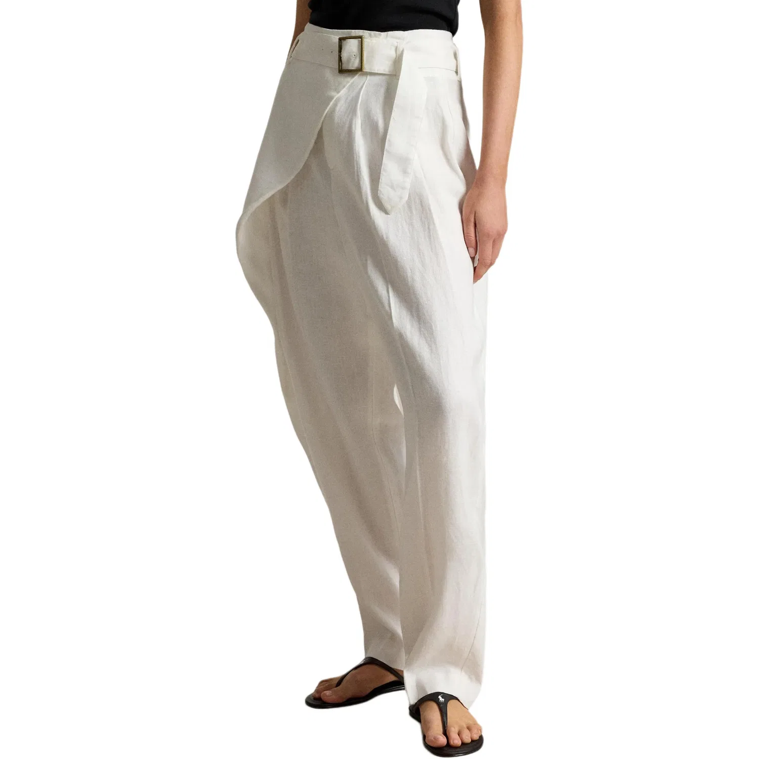 Женские брюки свободного кроя SS26 Casual Pants Loose Fit Polo Ralph Lauren, White — фото 3