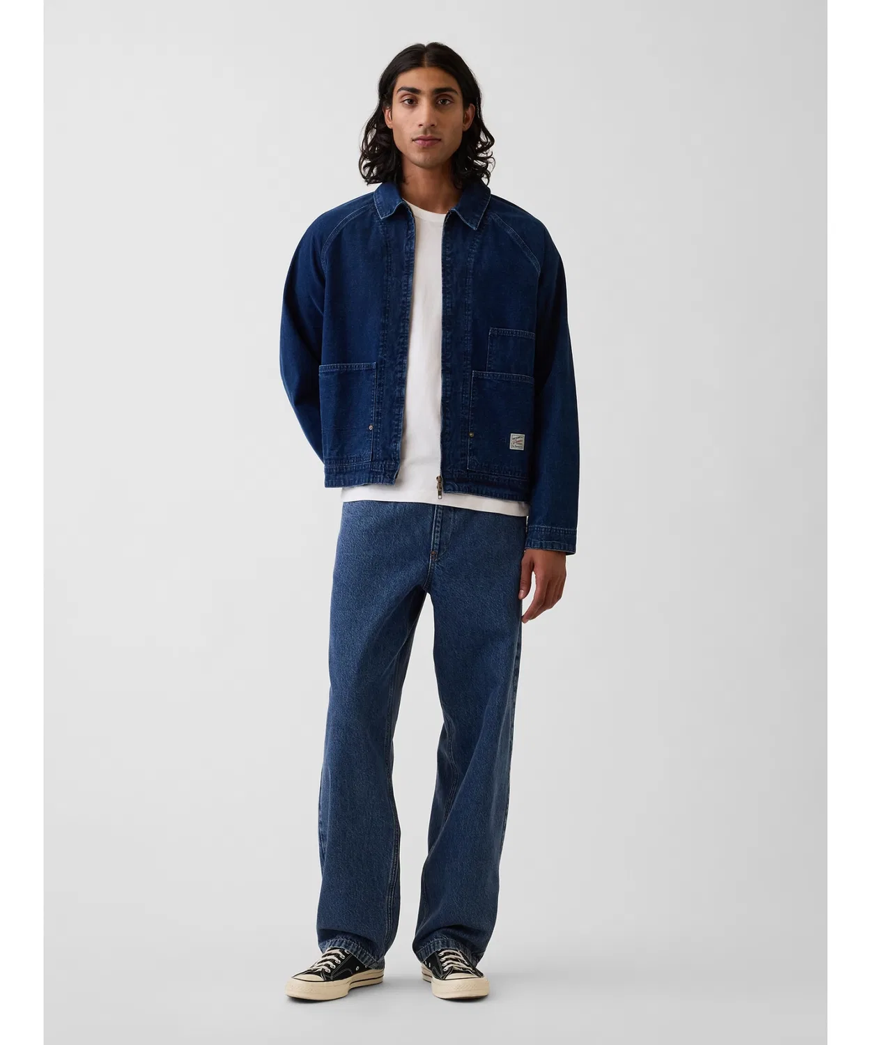 Мужские джинсы свободного кроя с эластичным поясом Pull-On Baggy GAP, Indigo Blue