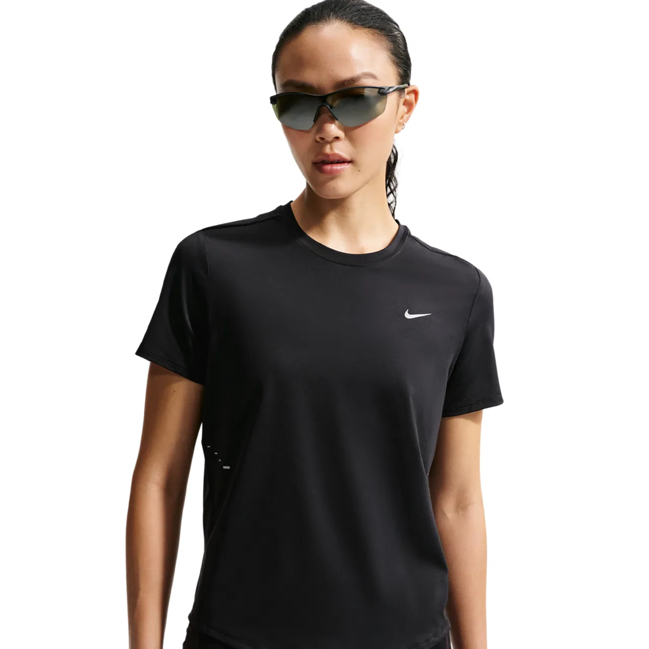 Женская футболка с коротким рукавом, из полиэстера, Nike Swift Dri-FIT, Black/Reflective Silv