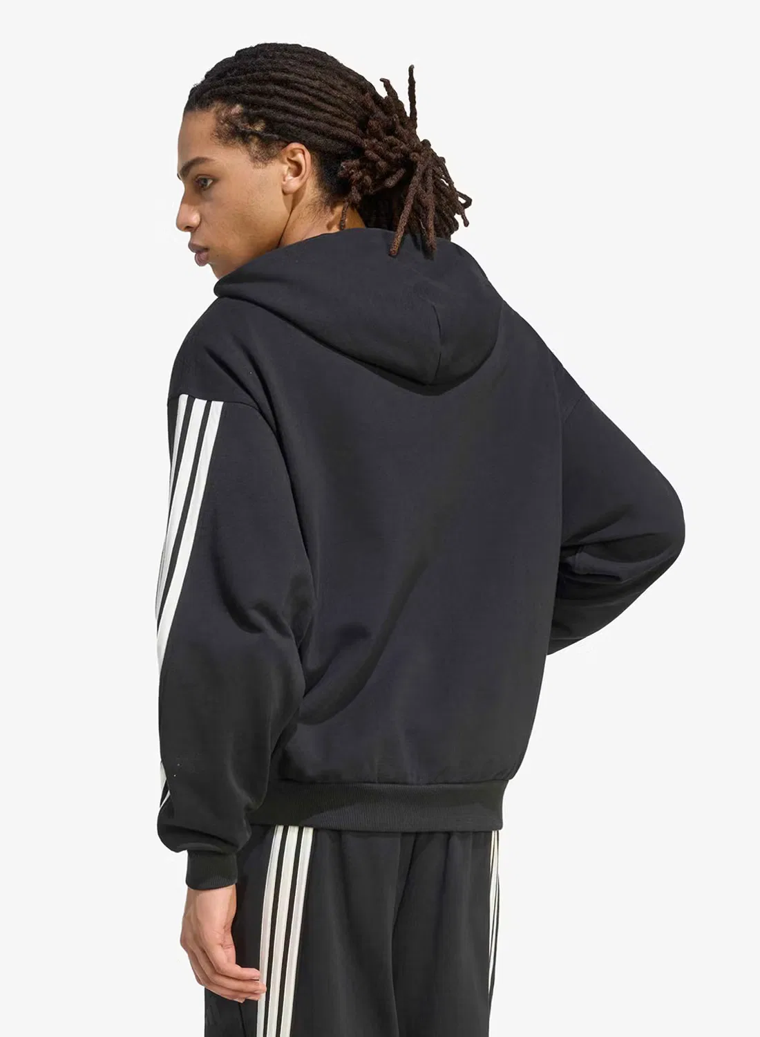 Худи на молнии 3-Stripes Adidas, черный — фото 2