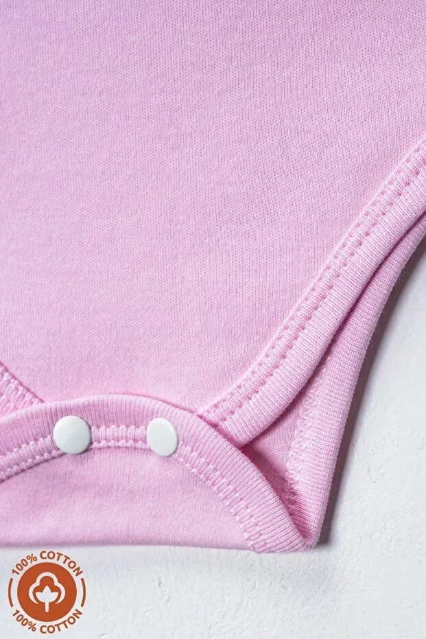Детское боди с коротким рукавом с принтом Miniel Organic, Pink — фото 3